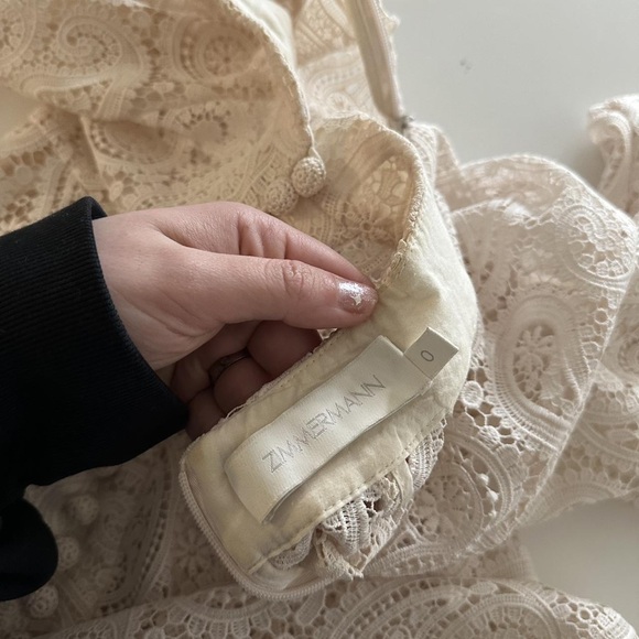 Zimmermann Ivory Lace Long Sleeve Dress - Picture 6 of 7
